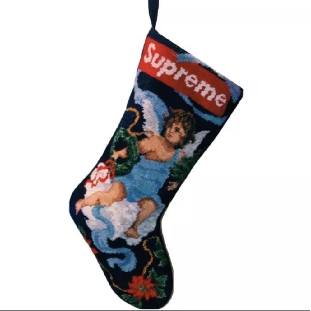 NWT Supreme Holiday Christmas Stocking Angel Blue